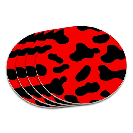 

Cow Print Black Red Coaster Set