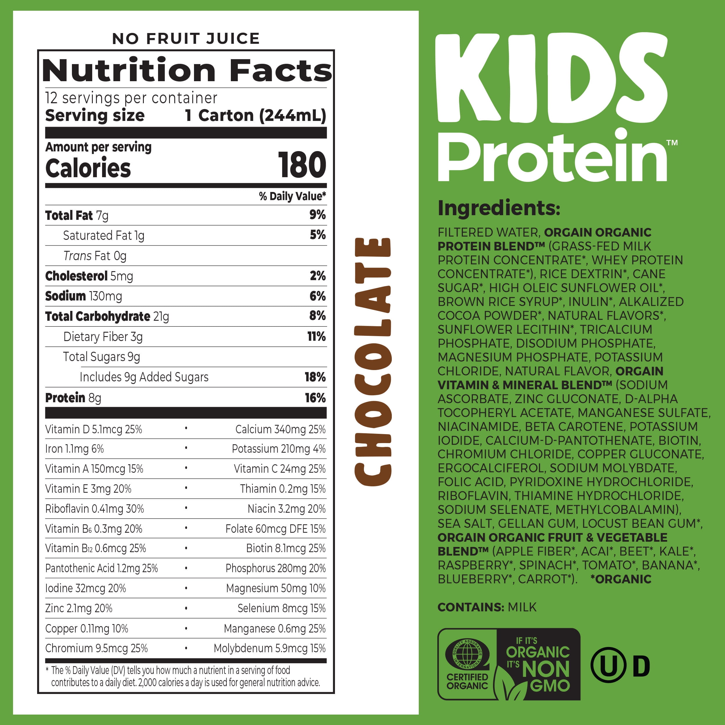 Orgain Kids Vanilla Protein Shake - 4pk/8.25 fl oz Cartons