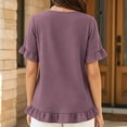 thumbnail image 4 of Bixock Plus Size Maternity Tops Short Sleeve Crew Neck Loose Pregnant Top Casual Maternity Shirt Summer Maternity Clothes, 4 of 5