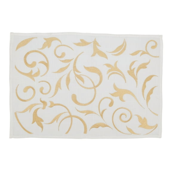 Saro Lifestyle Botanical Embroidered Leaves Placemat (Set of 4)