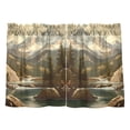 thumbnail image 7 of Yayeee Kitchen Curtains Tier Pair Light Filtering 27"x36" Rod Pocket Short Cafe Window Panel, Snow Mountains, 7 of 7