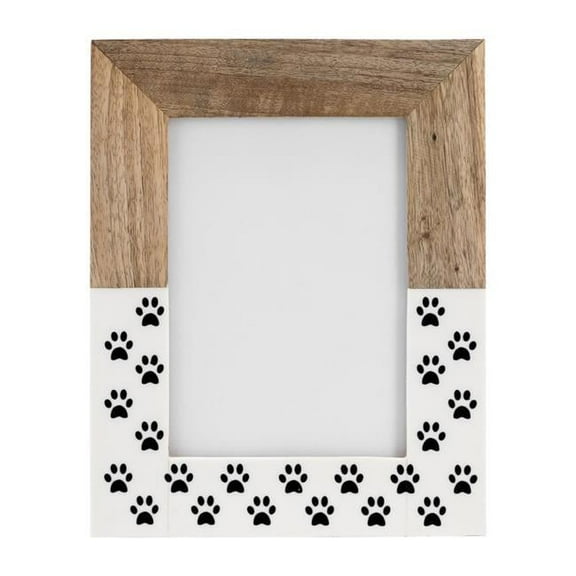 5 x 7 in. Wood Dog-Paws Photo Frame,White