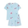 thumbnail image 2 of YHAJDS Pajamas for Women 2 Piece Short Sleeve Heart Print Top and Shorts Lounge Set, 2 of 5