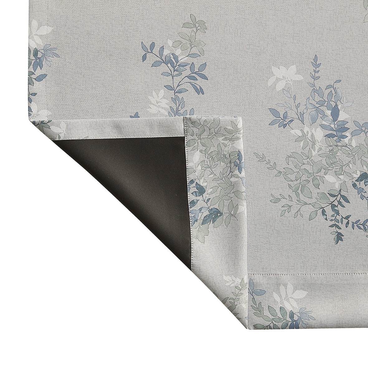 Mainstays Blackout Curtain Panel Pair, Set of 2, Botanical Print Gray, 30"W x 84"L
