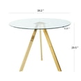 thumbnail image 2 of Holaki Modern Round Glass Dining Table,39.2" Kitchen Table with Clear Glass Top and Gold Metal Legs,Elegant and Durable Dining Room Table for Small Spaces,Kitchen,or Living Room (Gold/Silver), 2 of 7