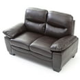 thumbnail image 3 of Passion Furniture PF-G674-L Marta 59 in. Flared Arm Faux Leather Straight Sofa in Dark Brown, 3 of 5