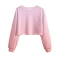thumbnail image 4 of hotojiny Fall Fashion Women Crew Neck Crop Tops Long Sleeve Lightweigh Tee Shirt Loose Cropped Sweatshirts, 4 of 4