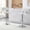 White + Silver, variant on Bar Stools Set of 2, PU Leather Adjustable Swivel Barstools, Adjustable Height Bar Chairs with Chrome Base & Footrest for Kitchen Island, Pub, Bar - Black