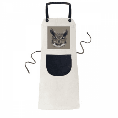 

Owl Eyes Pupil Night Art Deco Fashion Apron Adjustable Bib Cotton Linen BBQ Kitchen Pocket Pinafore
