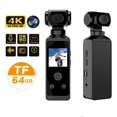 thumbnail image 1 of Mini Cam 4K 1080P Videoc￡mara de bolsillo HD Cam 1,3 "Pantalla LCD 270 ﾰ Rotatable Wifi Mini c￡mara con estuche impermeable C￡maras de movimiento, 1 of 5