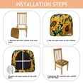 thumbnail image 4 of Dark Green Sunflower Pattern Seat Covers for Dining Room Chairs Set Of 4,Stretch Printed Washable Chair Seat Cover with Elastic Ties and Button,Removable Waterproof Couch Cushion Covers, 4 of 6