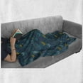 thumbnail image 6 of Princess Soft Flannel Fleece Blanket, Hand Drawn Style Crowns Tiaras Fun Girlish Pattern for Babies Children, Cozy Plush for Indoor and Outdoor Use, 50" x 70", Teal Yellow and Purple, by Ambesonne, 6 of 6