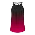 thumbnail image 3 of loopsun Plus Size Tops for Womens,Womens Summer Tops,Women's Printed Round Neck Pullover Fashionable Casual Round Neck Strap Button Top Wine XXL, 3 of 3