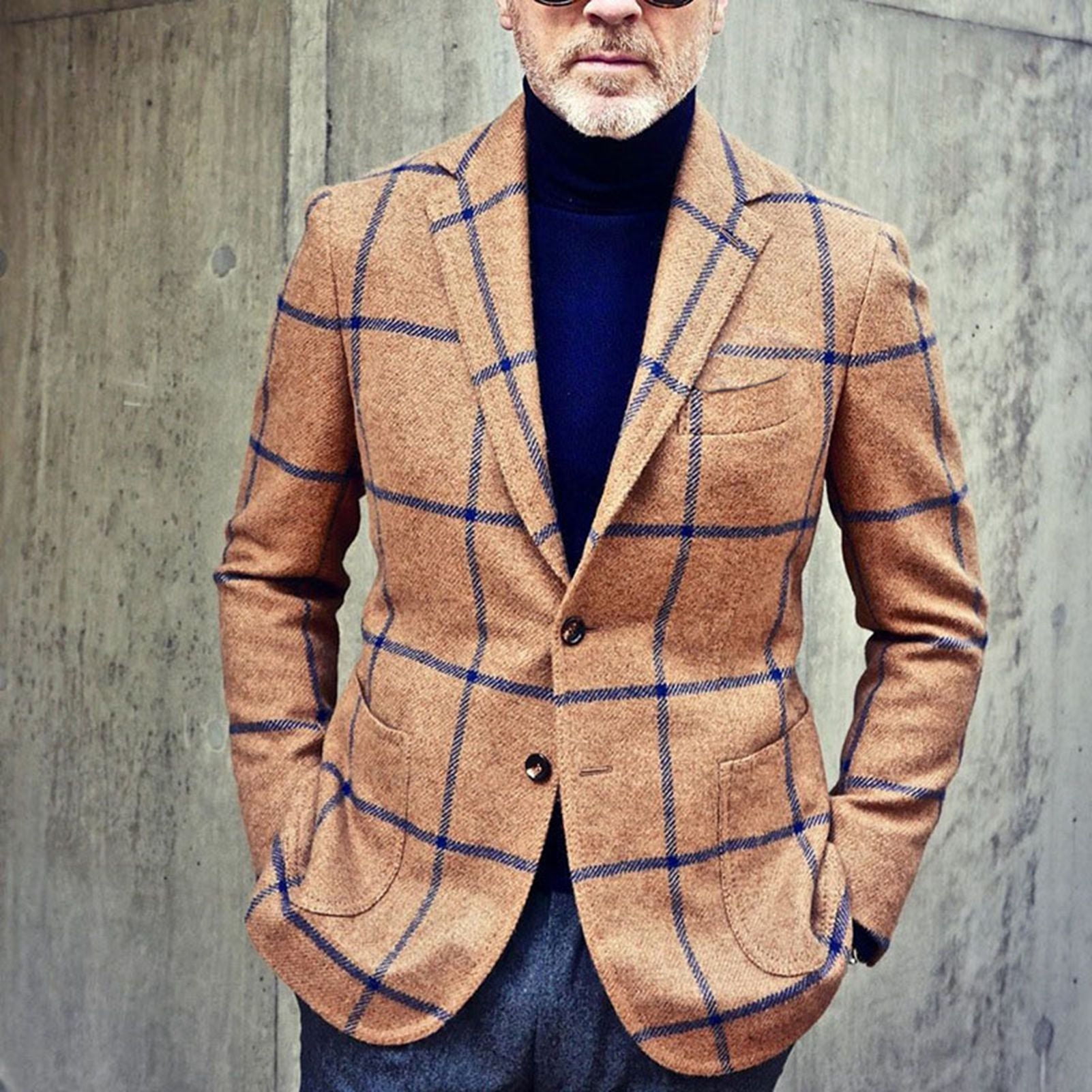 Mens plaid dress coat sale