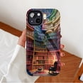 thumbnail image 2 of Colorful Library Book Nook Phone Case - Vibrant Retro Bookshelves & Lantern Design, Durable Slim Fit with Shockproof Protection, Perfect for Book Lovers, Readers & Gift Seekers, Compatible with iPhon, 2 of 9