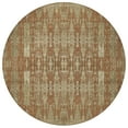 thumbnail image 4 of 8' Orange Taupe And Beige Round Moroccan Washable Indoor Outdoor Area Rug, 4 of 5