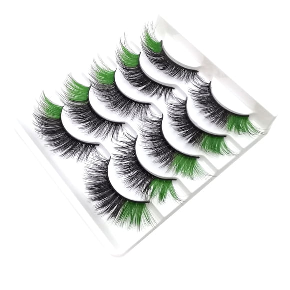 Fiudx Pestañas Postizas de Color, 5 Pares de Pestañas Suaves de Visón, Veganas, 3D, Cómodas, con Banda de Algodón, para Uso Diario, Ideal para Fiestas y Eventos. Experimento de Moda.