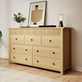 thumbnail image 3 of 7 Drawer Dresser for Bedroom – Wooden Chest of Drawers with Fluted Design, TV Stand & Storage Organizer for Living Room, Hallway & Entryway, 3 of 9