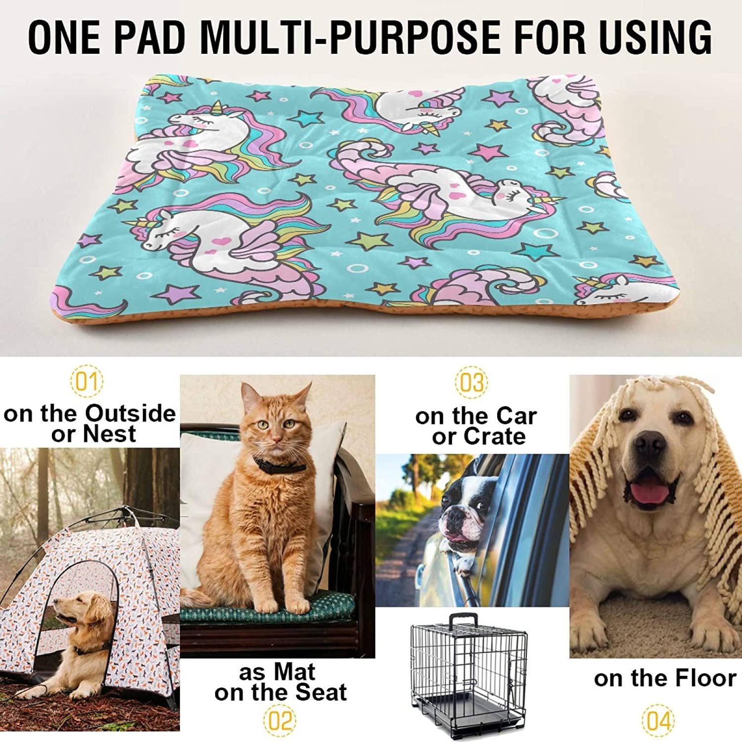 Christmas Snowflake Pet Bed Mat - Washable, Anti-Slip Crate Pad For Small/Medium Dogs & Cats (18x24 Inches)