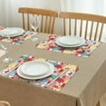 thumbnail image 3 of Pioneer Flower Floral Print Pattern Summer Placemats Table Placemats Set Of 4-Linen Kitchen Washable Placemats Table Mats 12x18 Inch Non-Slip Heat Resistant, 3 of 5
