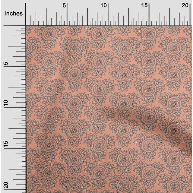 oneOone Polyester Lycra Fabric Floral Block Print Fabric By The Yard 56 Inch Wide