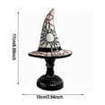 thumbnail image 3 of Witch Hat Lamp, Halloween Stained Glass Resin Witch Hat Desk Lamp, USB Powered Gothic Wizard Hats Night Light, Festive Atmosphere Night Light for Halloween Party Decor(8"-H), 3 of 7