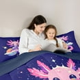 thumbnail image 4 of Castle Fairy Kawaii Axolotl Girl Boy Twin Bedding Sets 7-Piece,Starry Sky Planet Bedding Comforter Set Microfiber,Cartoon Animal Breathable Sheet Sets,Super Cozy Room Decor,Reversible, 4 of 8