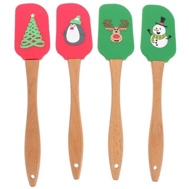 MasteelfCA 4 Pcs Practical Silicone Cream Spatula Tools for Applying Cream at Home (Assorted Color)