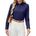 thumbnail image 2 of Siliteelon Long Sleeve Office Work Blouse for Women Button Down Shirt Wrinkle-Free, 2 of 8