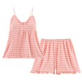 thumbnail image 4 of Womens Pajama Set Casual Shorts 2 Piece Set with Breast Cushion Sleepwear,A5-Pink,M, 4 of 9