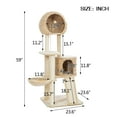 thumbnail image 6 of 59" Plush Cat Tree Tall Cat Tower for Indoor Cats, Multi-Level Cat Condo with 2 Perches & 2 Caves, Cozy Basket, Pet Supplies, 6 of 6