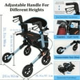 thumbnail image 3 of QEEKA Foldable Rollator Walkers with Seat for Seniors,350 lb Capacity,8'' Big Wheels,6-Position Height, 3 of 9