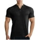 thumbnail image 2 of pstuiky camisetas de hombre, Camisa informal de manga corta con botones y cuello vuelto de color liso para hombre camisas casuales para hombre l, 2 of 4