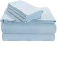 thumbnail image 2 of Tribeca Living Luxury Solid Flannel Deep Pocket Sheet Set, Sky Blue, California King, 2 of 4