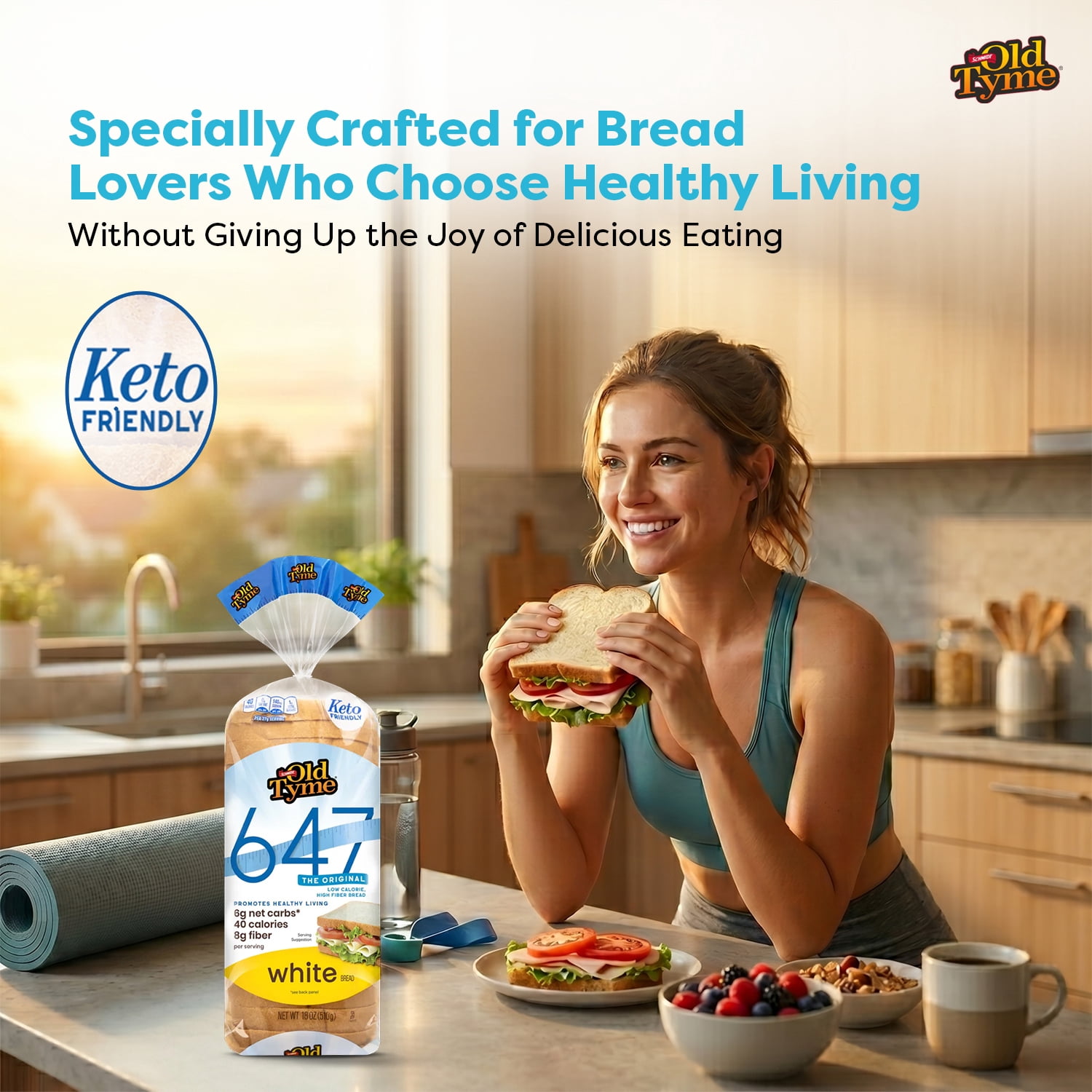 Schmidt Old Tyme 647 White Bread, Keto Friendly, 18 oz Freshly Baked Loaf