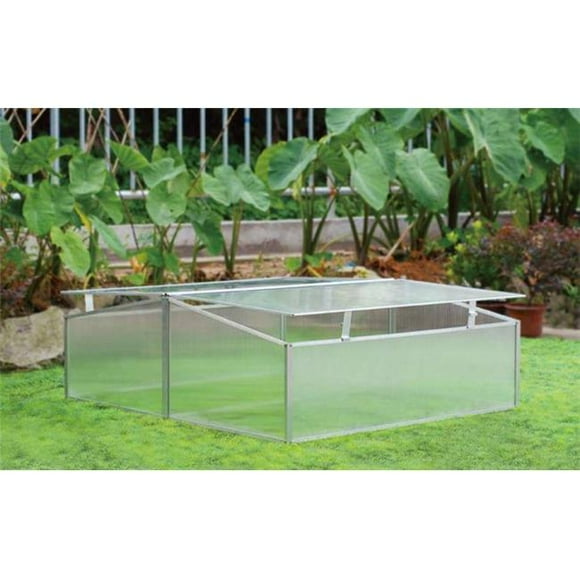 Zenport SH7005-2-ZD Double-Wide Folding Aluminum Cold Frame Greenhouse