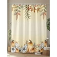 thumbnail image 4 of Fsddascl Fall Pumpkins Shower Curtain Set - Standard 72" x 72" Washable Bathtub Curtain with 12 Hooks, Thanksgiving Country Flower Leaf Orange Waterproof Fabric Stall Shower Curtains for Bathroom, 4 of 6