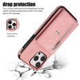 thumbnail image 3 of For Iphone 14 Plus Zipper Rfid Card Slot Phone Case With Short Lanyard(Rose,iPhone 16 Plus, 3 of 7