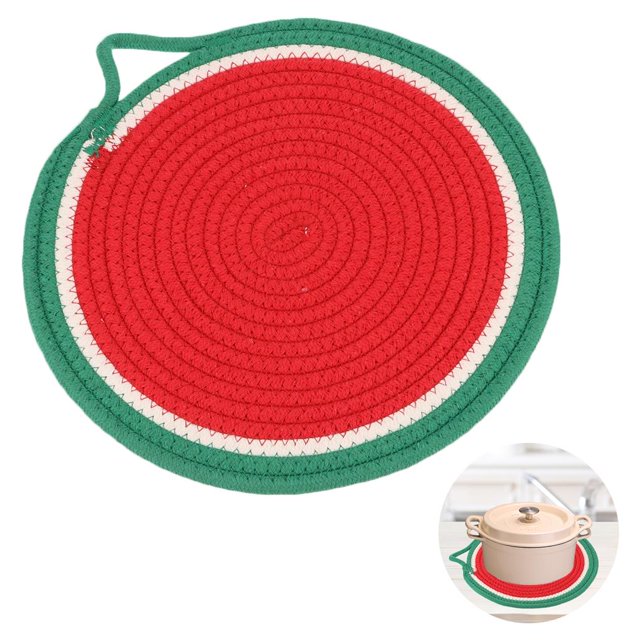Aislamiento Térmico Redondo Mantel De Mesa Protector Mantel De Fruta Ampliamente Utilizado Aspecto Exquisito Cojín De Mesa De Hilo De Algodón Para Restaurante De Cocina Casera Eigraketly HA025805-04