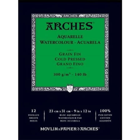 Arches  Watercolor Paper Pad - Natural White - 9 x 12 in.