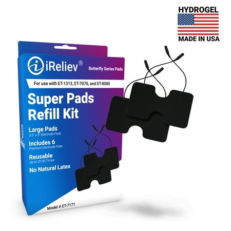 XL Replacement Electrode Pads (Extra Large) for TENS unit or EMS Muscle Stimulator from