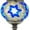 Blue Star of David, variant on Silver Fever Handcrafted Mosaic Turkish Lamp Moroccan Glass Table Desk Bedside Light Bronze Base with E12 Bulb White BurstFlower Burst