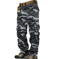 thumbnail image 2 of Clearance! Hontri Men's Cargo Pants Cargo Trousers Hiking Pants 8 Pocket Plain Comfort Breathable Outdoor Daily Going Out Cotton Fashion Casual Pants Cargo Pants for Men Blue 44, 2 of 6