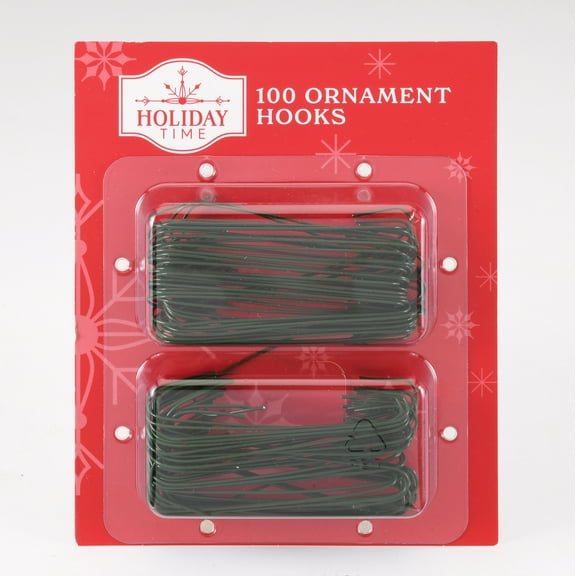 100-Count Green Jumbo Christmas Ornament Hooks, 2.5", by Holiday Time