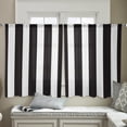 thumbnail image 4 of Black Striped Semi Sheer Curtains 45 Inch Length 2 Panels Set, Modern Farmhouse Black White Stripes Sheer Kitchen Curtain Privacy Voile Window Curtain for Living Room Bedroom Rod Pocket Drapes, 4 of 7