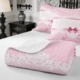 thumbnail image 4 of Manfei Kawaii Damask Bow Twin Quilt Set 2 Pieces,Dreamy Princess Twin Coverlet Set,1 Bedspread and 1 Pillowcase, 4 of 7