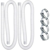 2Pcs Replacement Hose,QZS Swimming Pool Filter Replacement Hose for Above Ground Pools with 4 Metal Clamps,59” Long 1.25" Diameter Pool Hose