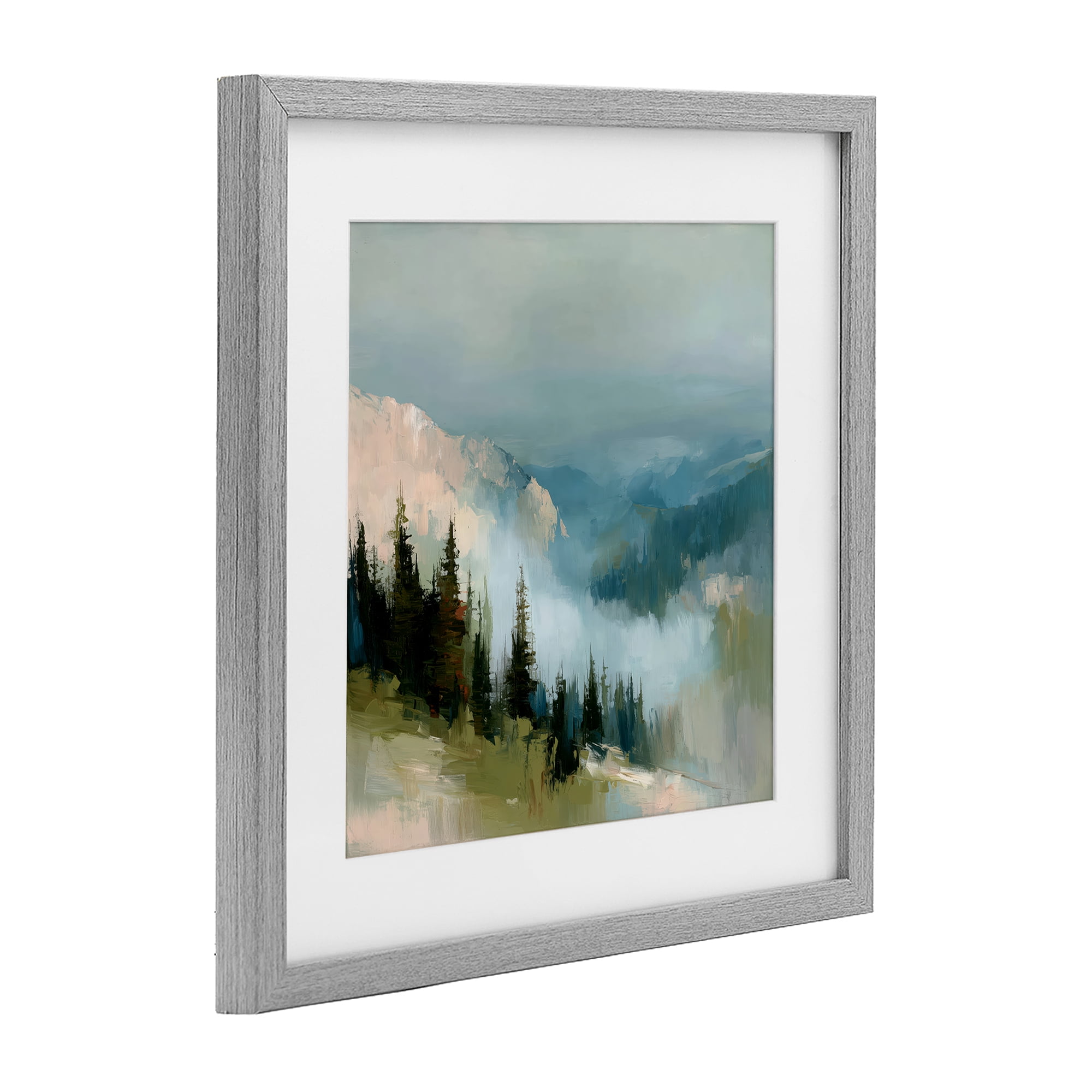 Stupell Industries Mountain Forest Impression Gray Framed Print Under Glass, design by Kim Curinga