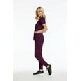 thumbnail image 2 of Elements EL9905 Mock Wrap Top and Jogger Pant Scrub Set Wine X-Small Petite, 2 of 3