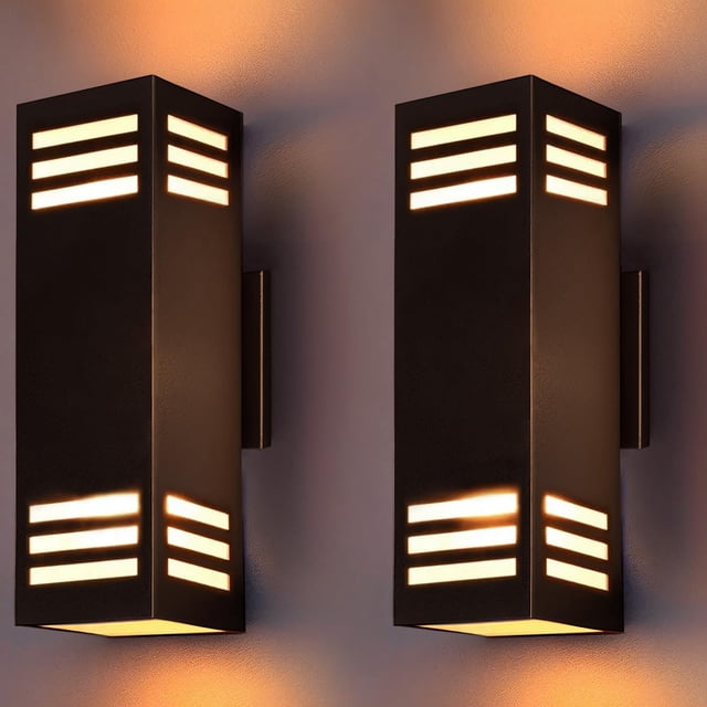 Luces de pared para exteriores wowlite, paquete de 2, color bronce, resistentes al agua